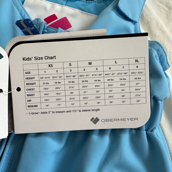 Powder blue waterproof Obermeyer toddler snow bibs • size 2T • NWT - Picture 9 of 11